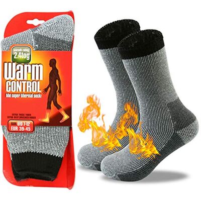 JARSEEN Thermische wintersokken van warme wol gevoerd met dik haar voor dames en heren., grijs. Medium JARSEEN Thermische wintersokken van warme wol gevoerd met dik haar voor dames en heren., grijs. Medium