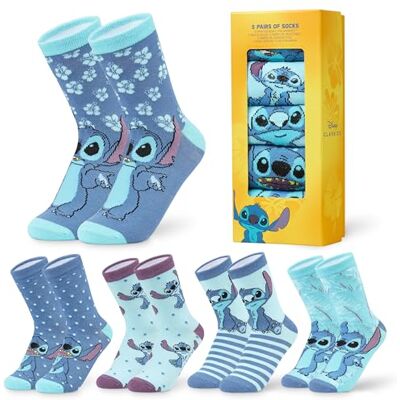 Disney Minnie en Mickey damessokken, maat 37-40, 5 paar, Blauw Eén maat Disney Minnie en Mickey damessokken, maat 37-40, 5 paar, Blauw Eén maat