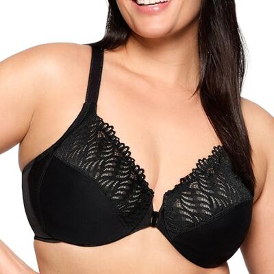 Glamorise Front-close T-back Wonderwire Underwire #1246 damesbeha (1 stuk), zwart., 115C 115C Glamorise Front-close T-back Wonderwire Underwire #1246 damesbeha (1 stuk), zwart., 115C 115C