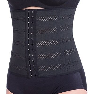 Everbellus Dames Ademend Elastisch Corset Taille Trainer Cincher Riem Shapewear, Zwart, L Everbellus Dames Ademend Elastisch Corset Taille Trainer Cincher Riem Shapewear, Zwart, L