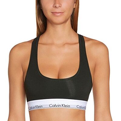 Calvin Klein Bralette katoenen triangel bh voor dames, Zwart (001) XS Calvin Klein Bralette katoenen triangel bh voor dames, Zwart (001) XS