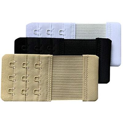 Chanie Dames verpakking met 3 zachte comfortabele uitbreiding 3 haken beha verlenging, 9,4 cm x 5,6 cm one size Chanie Dames verpakking met 3 zachte comfortabele uitbreiding 3 haken beha verlenging, 9,4 cm x 5,6 cm one size