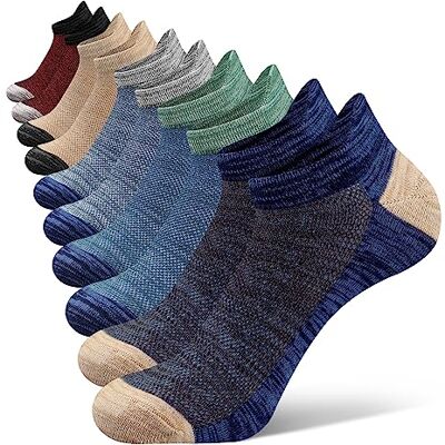 CLOSEMATE 5 paar sokken voor heren en dames, sport, kort, laag, antislip, versterkt, ademend en comfortabel, van katoen, voor atletisch, fietsen, wandelen (1 zwart, 1 grijs, beige, 1 groen, 1 blauw, maat M) 39-42 CLOSEMATE 5 paar sokken voor heren en dames, sport, kort, laag, antislip, versterkt, ademend en comfortabel, van katoen, voor atletisch, fietsen, wandelen (1 zwart, 1 grijs, beige, 1 groen, 1 blauw, maat M) 39-42