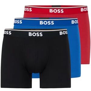 Boss Boxer Letter 3p Co/El Boxershorts voor heren, 3 stuks, 962 zwart/blauw/rood, M M Boss Boxer Letter 3p Co/El Boxershorts voor heren, 3 stuks, 962 zwart/blauw/rood, M M