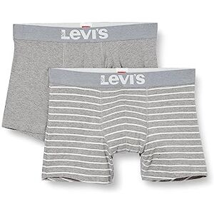Levis Men Vintage Stripe Yd Boxer 2p Boxershorts voor heren, verpakking van 2 stuks, grijs (middle grey melange), M M Levis Men Vintage Stripe Yd Boxer 2p Boxershorts voor heren, verpakking van 2 stuks, grijs (middle grey melange), M M