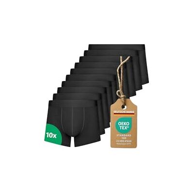 Calosy Set van 10 boxershorts voor heren, katoen, zwart, ademend ondergoed voor heren, zwart., 4XL 4XL Calosy Set van 10 boxershorts voor heren, katoen, zwart, ademend ondergoed voor heren, zwart., 4XL 4XL