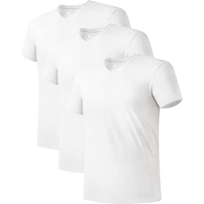 DAVID ARCHY Zacht herenondergoed met korte mouwen, 3 x wit (bamboe-rayon), XL XL DAVID ARCHY Zacht herenondergoed met korte mouwen, 3 x wit (bamboe-rayon), XL XL