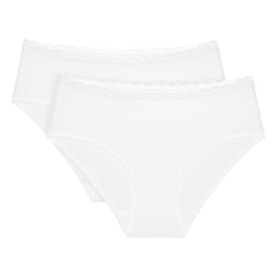 Triumph Feel Of Cotton Midi 2p Damesslip, Wit 48 Triumph Feel Of Cotton Midi 2p Damesslip, Wit 48