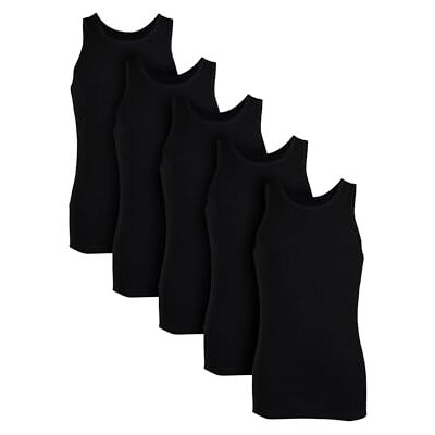 Basic Treasure 5/6 stuks onderhemden voor heren, 100% katoen, tanktops, onderhemden voor heren, mouwloos, premium kwaliteit, zwart, M M Basic Treasure 5/6 stuks onderhemden voor heren, 100% katoen, tanktops, onderhemden voor heren, mouwloos, premium kwaliteit, zwart, M M