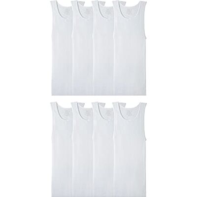 Fruit of the Loom Active Cotton Blend ondergoed en bodyshirt, licht, gebreid voor heren, 8 witte tanks XL Fruit of the Loom Active Cotton Blend ondergoed en bodyshirt, licht, gebreid voor heren, 8 witte tanks XL