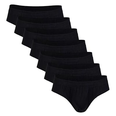 Basic Treasure Set van 7 herenslips, 100% katoen, herenondergoed, zonder etiket, klassiek katoen, zwart, XL XL Basic Treasure Set van 7 herenslips, 100% katoen, herenondergoed, zonder etiket, klassiek katoen, zwart, XL XL