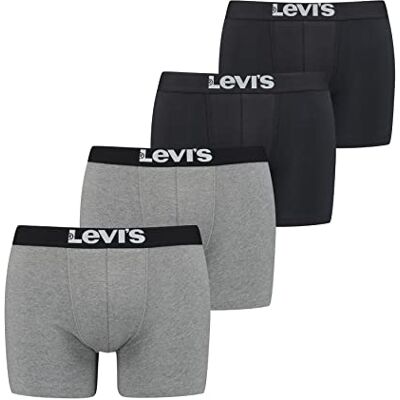 Levis Boxershorts voor heren (4 stuks), zwart/middengrijs gemengd, S S Levis Boxershorts voor heren (4 stuks), zwart/middengrijs gemengd, S S