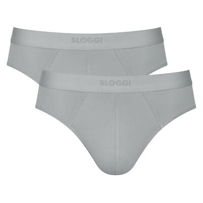 Sloggi Men Ever Ease Brief 2p herenslip, Zilvergrijs S Sloggi Men Ever Ease Brief 2p herenslip, Zilvergrijs S