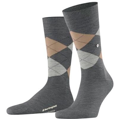 Burlington Edinburgh Herensokken, ademend, klimaatregulerend, geurremmend, wol, fantasiepatroon, argyle, warm, platte teennaad, voor dagelijks leven en werk, 1 paar, Donkergrijs 3070 40-46 Burlington Edinburgh Herensokken, ademend, klimaatregulerend, geurremmend, wol, fantasiepatroon, argyle, warm, platte teennaad, voor dagelijks leven en werk, 1 paar, Donkergrijs 3070 40-46