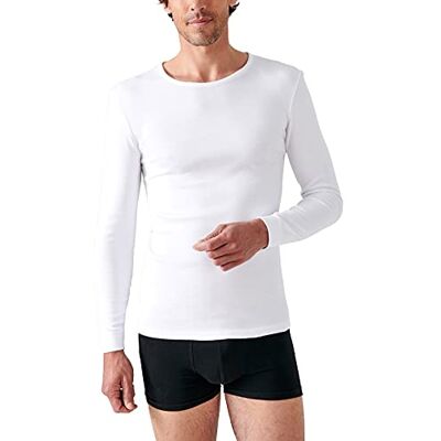 Damart T-shirt met ronde hals, klassiek mesh, Thermolactyl, thermische top voor heren, Wit. XXL Damart T-shirt met ronde hals, klassiek mesh, Thermolactyl, thermische top voor heren, Wit. XXL