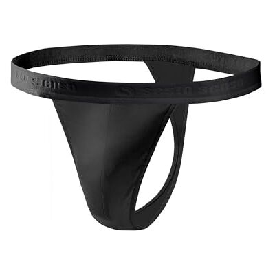 sesto senso Heren Gstring Ondergoed 1 tot 4 Pack Katoen Sexy Thong Panties, Zwart, XL XL sesto senso Heren Gstring Ondergoed 1 tot 4 Pack Katoen Sexy Thong Panties, Zwart, XL XL