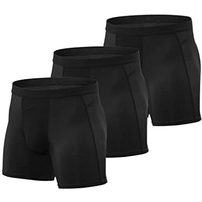 Niksa 3-pack heren sportondergoed Gym Running Boxershorts Trunks zwart, Zwart, L Niksa 3-pack heren sportondergoed Gym Running Boxershorts Trunks zwart, Zwart, L