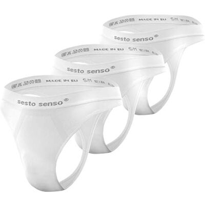 sesto senso Naadloze G-strings voor heren, 3 stuks, wit, L-XL L-XL sesto senso Naadloze G-strings voor heren, 3 stuks, wit, L-XL L-XL