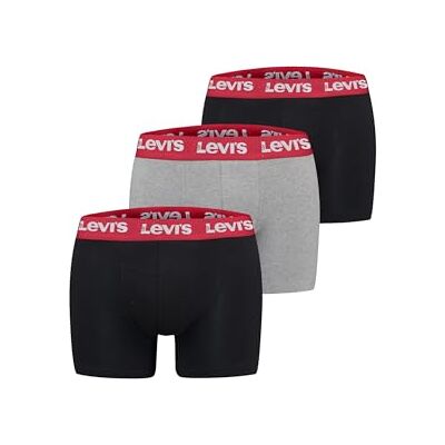 Levis Repeat Logo boxershorts voor heren (3 stuks), zwart/grijs combo, S S Levis Repeat Logo boxershorts voor heren (3 stuks), zwart/grijs combo, S S