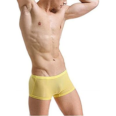 Yomie Naadloze slip van ijszijde voor heren, ademende, transparante boxerslip, comfortabel, lage taille, slipjes XXL Yomie Naadloze slip van ijszijde voor heren, ademende, transparante boxerslip, comfortabel, lage taille, slipjes XXL