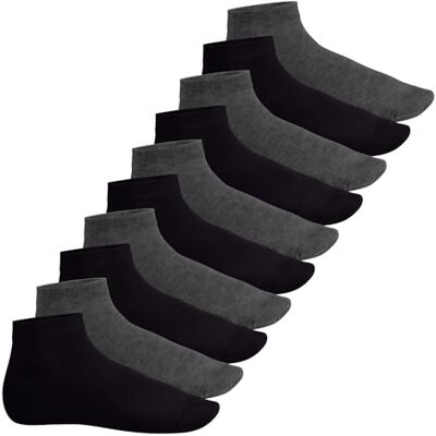 Footstar Mannen en vrouwen 10 paar sokken SNEAK IT! Quarter Socks, Antraciet/Zwart 43-46 Footstar Mannen en vrouwen 10 paar sokken SNEAK IT! Quarter Socks, Antraciet/Zwart 43-46