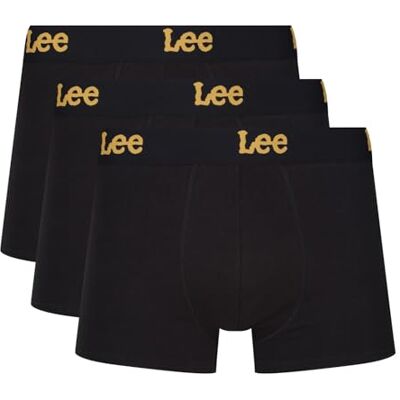 Lee Set van 3 boxershorts voor heren, zacht aanvoelend, katoen, zwart, XL Lee Set van 3 boxershorts voor heren, zacht aanvoelend, katoen, zwart, XL
