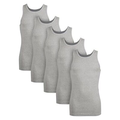 Basic Treasure 5/6 stuks tanktops voor heren, 100% katoen, hoogwaardig, mouwloos, zwart, M, grijs, M M Basic Treasure 5/6 stuks tanktops voor heren, 100% katoen, hoogwaardig, mouwloos, zwart, M, grijs, M M