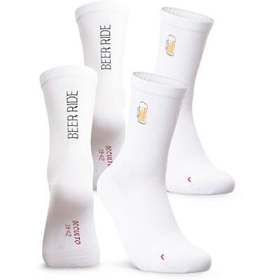 Occulto Fietssokken voor heren en dames, 2 stuks (model: Mathieu), fietssokken, Bier 43-46 Occulto Fietssokken voor heren en dames, 2 stuks (model: Mathieu), fietssokken, Bier 43-46