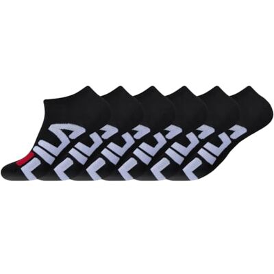 Fila Sokken Fi/1/Tcx6 Herensokken (6 stuks), zwart. 39-42 Fila Sokken Fi/1/Tcx6 Herensokken (6 stuks), zwart. 39-42