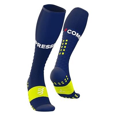 COMPRESSPORT Full Socks Run Compressiesokken, spierondersteuning, hardlopen en triatlon, voor training en wedstrijd, ultralicht, uniseks, sodaliet blauw, 39-41 39-41 COMPRESSPORT Full Socks Run Compressiesokken, spierondersteuning, hardlopen en triatlon, voor training en wedstrijd, ultralicht, uniseks, sodaliet blauw, 39-41 39-41