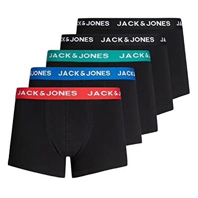 Jack & Jones Trunks 5 stuks stretch boxershorts voor heren, zwart-3, L L Jack & Jones Trunks 5 stuks stretch boxershorts voor heren, zwart-3, L L