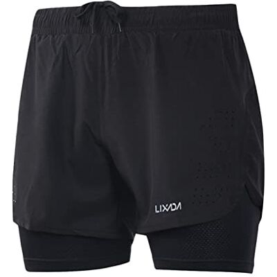 Lixada 2-in-1 Loopshort voor heren, sneldrogend, ademend, met lange voering Lixada 2-in-1 Loopshort voor heren, sneldrogend, ademend, met lange voering