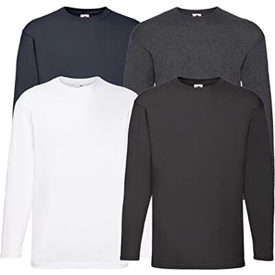 Fruit of the Loom Set van 4 T-shirts, lange mouwen, kleuren naar keuze XL Fruit of the Loom Set van 4 T-shirts, lange mouwen, kleuren naar keuze XL