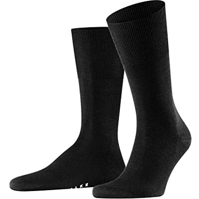 Falke Airport Herensokken van wol, merinowol, katoen, zwart, grijs, meer kleuren, dun, warm, ademend, zonder motief, voor alle gelegenheden in de winter, 1 paar, zwart (zwart 3000), 41-42 EU 41-42 Falke Airport Herensokken van wol, merinowol, katoen, zwart, grijs, meer kleuren, dun, warm, ademend, zonder motief, voor alle gelegenheden in de winter, 1 paar, zwart (zwart 3000), 41-42 EU 41-42