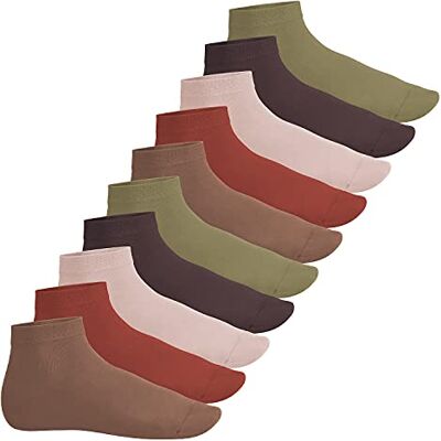 Footstar Mannen en vrouwen 10 paar sokken SNEAK IT! Quarter Socks, Herfstkleuren 47-50 Footstar Mannen en vrouwen 10 paar sokken SNEAK IT! Quarter Socks, Herfstkleuren 47-50