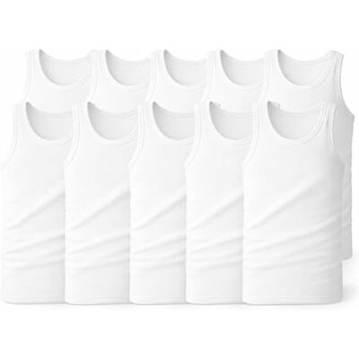 Cocain underwear 2, 4, 6, 10 onderhemden voor heren, dubbel geribbeld, wit, 100% katoen, wasbaar op 99 °C en geschikt voor de droger, 10 x dubbele rib, M M Cocain underwear 2, 4, 6, 10 onderhemden voor heren, dubbel geribbeld, wit, 100% katoen, wasbaar op 99 °C en geschikt voor de droger, 10 x dubbele rib, M M