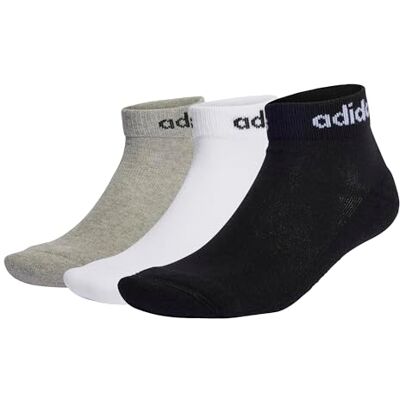 Adidas Uniseks Linear Cushioned 3 paar lage sokken Adidas Uniseks Linear Cushioned 3 paar lage sokken