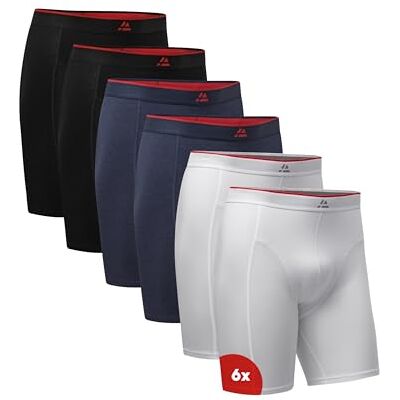 DANISH ENDURANCE Lange boxershorts voor heren, van bamboe, ademend, set van 3 of 6 stuks Boxers Longs en Bambou, Caleçons Doux et Respirants, pour le Quotidien, le Sport et les Voyages M DANISH ENDURANCE Lange boxershorts voor heren, van bamboe, ademend, set van 3 of 6 stuks Boxers Longs en Bambou, Caleçons Doux et Respirants, pour le Quotidien, le Sport et les Voyages M