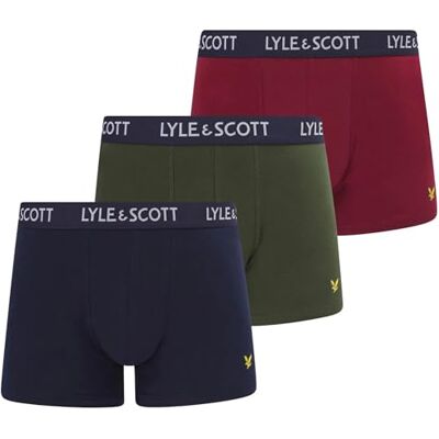 Lyle & Scott Heren set van 3 boxershorts Barclay, marineblauw, Robijnrood/marineblauw/klimopgroen, XL XL Lyle & Scott Heren set van 3 boxershorts Barclay, marineblauw, Robijnrood/marineblauw/klimopgroen, XL XL