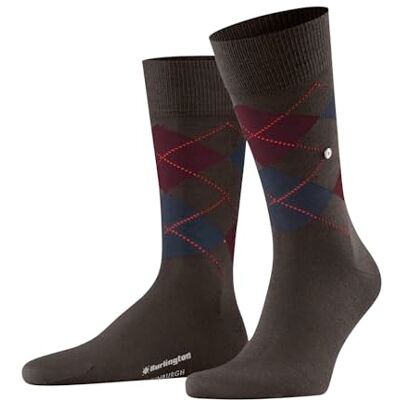 Burlington Edinburgh Herensokken, ademend, klimaatregulerend, geurremmend, wol, fantasiepatroon, argyle, warm, platte teennaad, voor dagelijks leven en werk, 1 paar, Donkerbruin 5235 46-50 Burlington Edinburgh Herensokken, ademend, klimaatregulerend, geurremmend, wol, fantasiepatroon, argyle, warm, platte teennaad, voor dagelijks leven en werk, 1 paar, Donkerbruin 5235 46-50