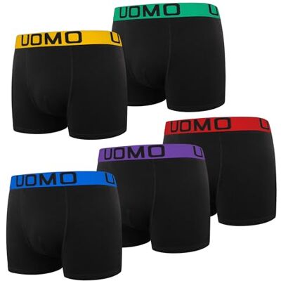 L&K 1116 Set van 10 retro katoenen boxershorts voor heren, zwart en meerkleurig, Set van 5 kleurrijke slips H, XL XL L&K 1116 Set van 10 retro katoenen boxershorts voor heren, zwart en meerkleurig, Set van 5 kleurrijke slips H, XL XL