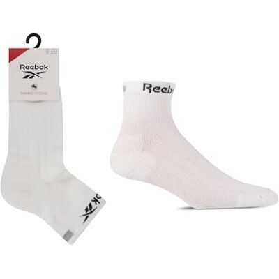 Reebok 1 paar uniseks 'technieken' gerecyclede hardloop-/fietssokken voor dames en heren, korte enkellengte, ondersteuning van de voetboog, gevoerd, naadloos, 1 paar, Wit. Reebok 1 paar uniseks 'technieken' gerecyclede hardloop-/fietssokken voor dames en heren, korte enkellengte, ondersteuning van de voetboog, gevoerd, naadloos, 1 paar, Wit.