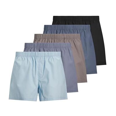 Jack & Jones Jacmilano Woven Boxers 5 Pack Noos Jacmilano 5 stuks geweven boxershorts voor heren (5 stuks), Chambray Blue., S S Jack & Jones Jacmilano Woven Boxers 5 Pack Noos Jacmilano 5 stuks geweven boxershorts voor heren (5 stuks), Chambray Blue., S S