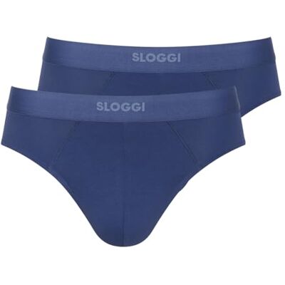 Sloggi Men Ever Ease 2 stuks herenslips van diep kobalt, koper, S S Sloggi Men Ever Ease 2 stuks herenslips van diep kobalt, koper, S S