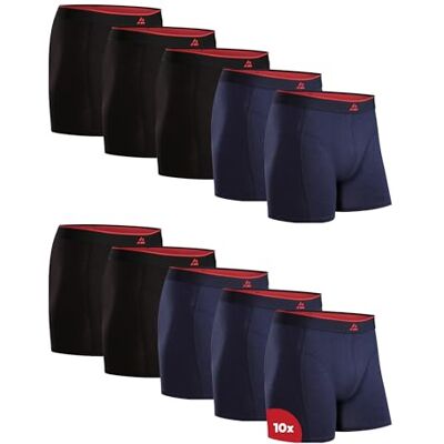 DANISH ENDURANCE Bamboo Trunks 6 & 10 stuks W/O Fly Boxer heren (6 stuks), Veelkleurig (5 x zwart/rood, 5 x marineblauw) 10 stuks, 3XL 3XL DANISH ENDURANCE Bamboo Trunks 6 & 10 stuks W/O Fly Boxer heren (6 stuks), Veelkleurig (5 x zwart/rood, 5 x marineblauw) 10 stuks, 3XL 3XL