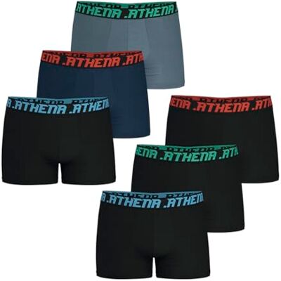 Athena Set van 6 essentiële boxershorts voor heren comfortabel en ademend ademend stretchkatoen Oeko-Tex Standard 100 label 3XL Athena Set van 6 essentiële boxershorts voor heren comfortabel en ademend ademend stretchkatoen Oeko-Tex Standard 100 label 3XL