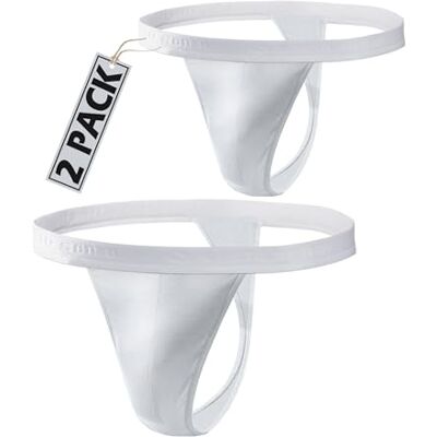 sesto senso 1-4 stuks katoenen strings voor heren, sportstrings, Wit, M M sesto senso 1-4 stuks katoenen strings voor heren, sportstrings, Wit, M M