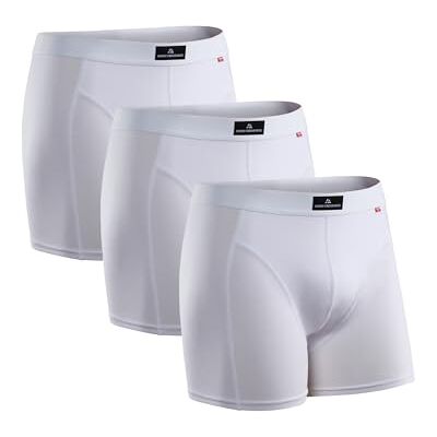 DANISH ENDURANCE Set van 3 boxershorts van superzacht katoen, comfortabele en ademende boxershorts voor heren, Wit. XL DANISH ENDURANCE Set van 3 boxershorts van superzacht katoen, comfortabele en ademende boxershorts voor heren, Wit. XL
