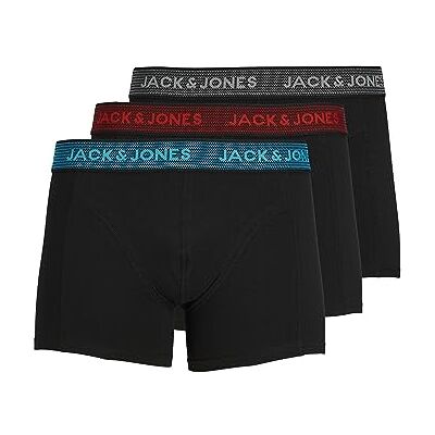 Jack & Jones JACWAISTBAND TRUNKS 3 PACK NOOS heren Boxershorts (3-Pack), Grijs (Asphalt Detail: Hawaian Ocean And Fiery Red), XL XL Jack & Jones JACWAISTBAND TRUNKS 3 PACK NOOS heren Boxershorts (3-Pack), Grijs (Asphalt Detail: Hawaian Ocean And Fiery Red), XL XL