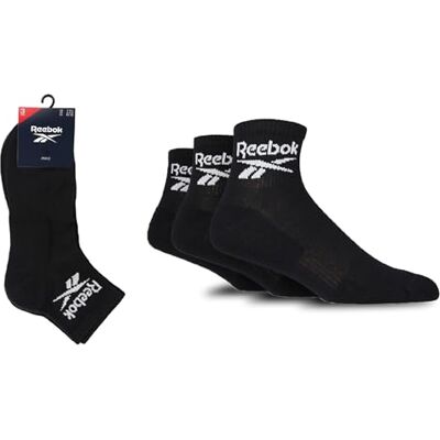 Reebok Enkelset, 3 paar comfortabele uniseks kastelen van ademend katoen, geschikt voor sport, yoga, fitness Reebok Enkelset, 3 paar comfortabele uniseks kastelen van ademend katoen, geschikt voor sport, yoga, fitness